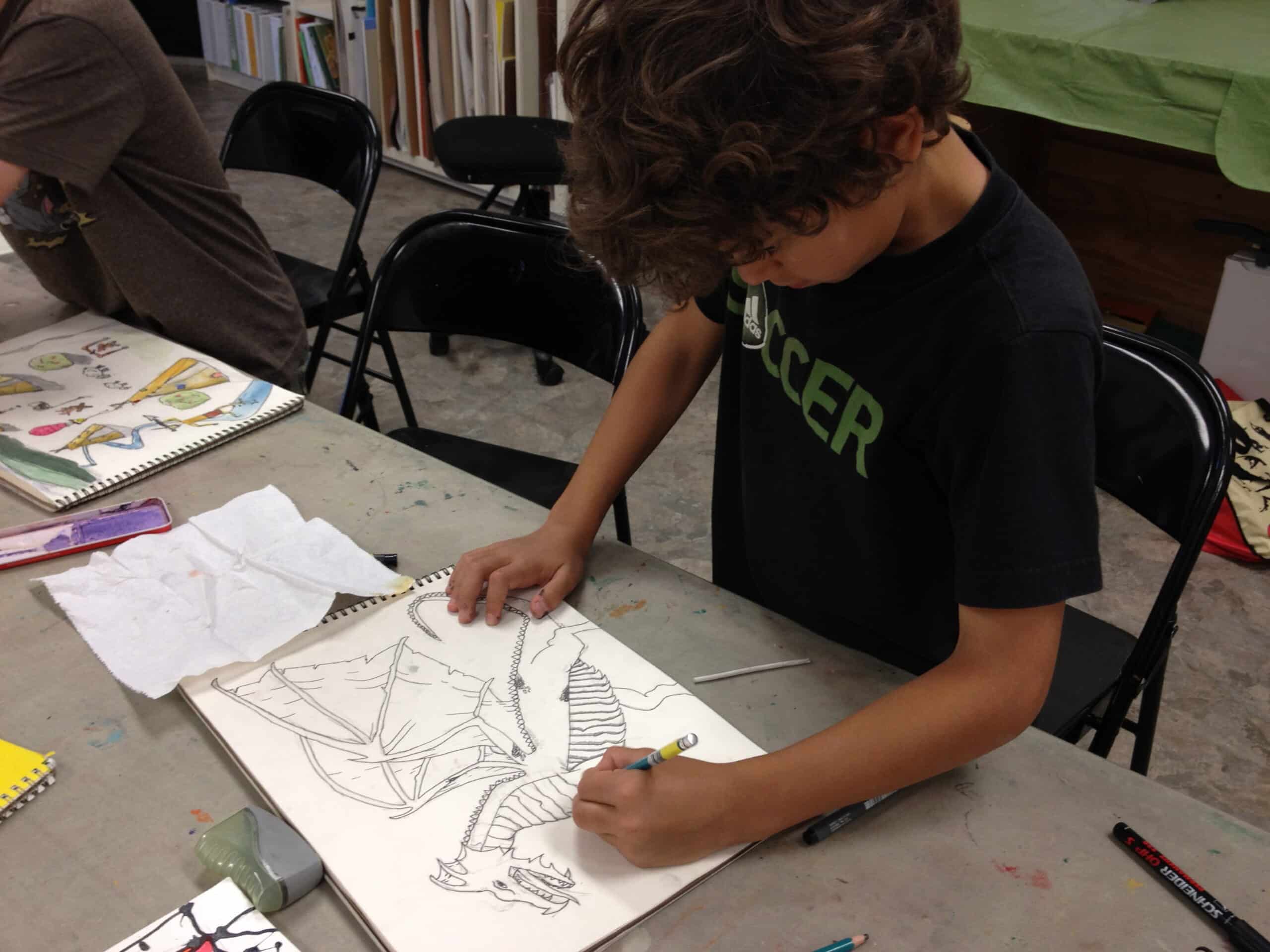 sketching_class_10_years_old Art Plus Academy. ART classes instudio
