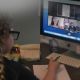 Child in virtual art class