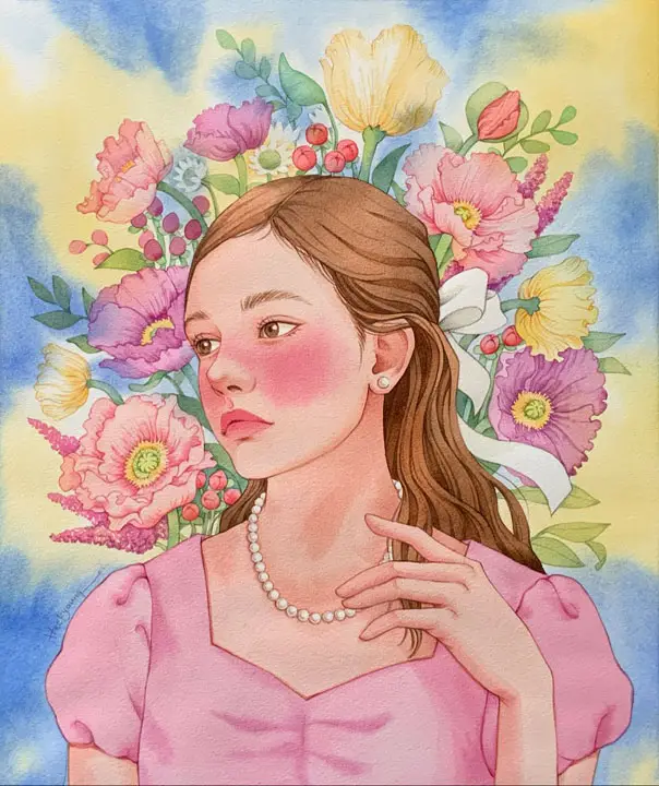 Watercolor Portrait by Monica Jung