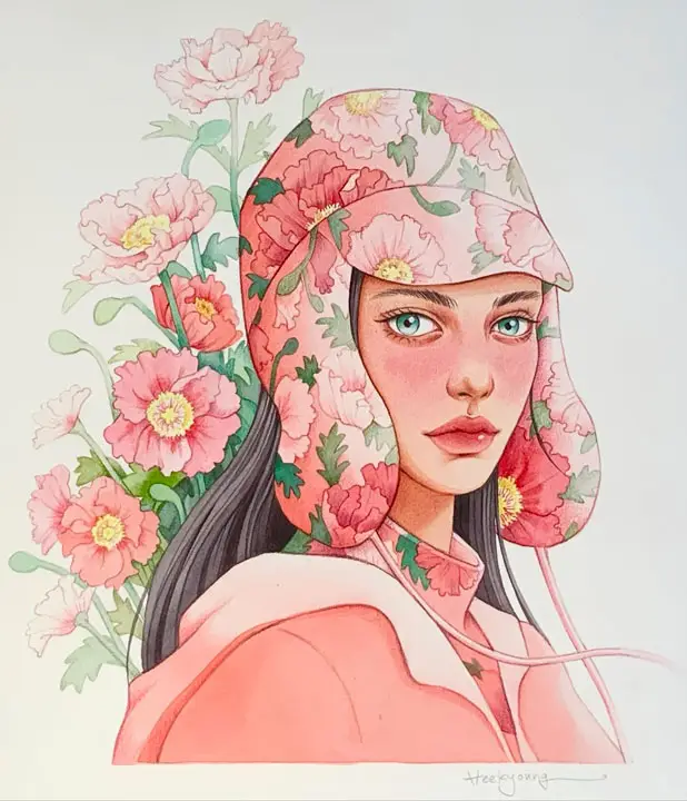 Watercolor Portrait by Monica Jung