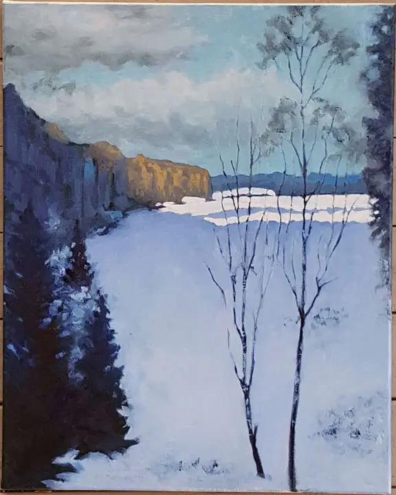 Oil painting on canvas. Winter landscape by Mr. Jason Daves
