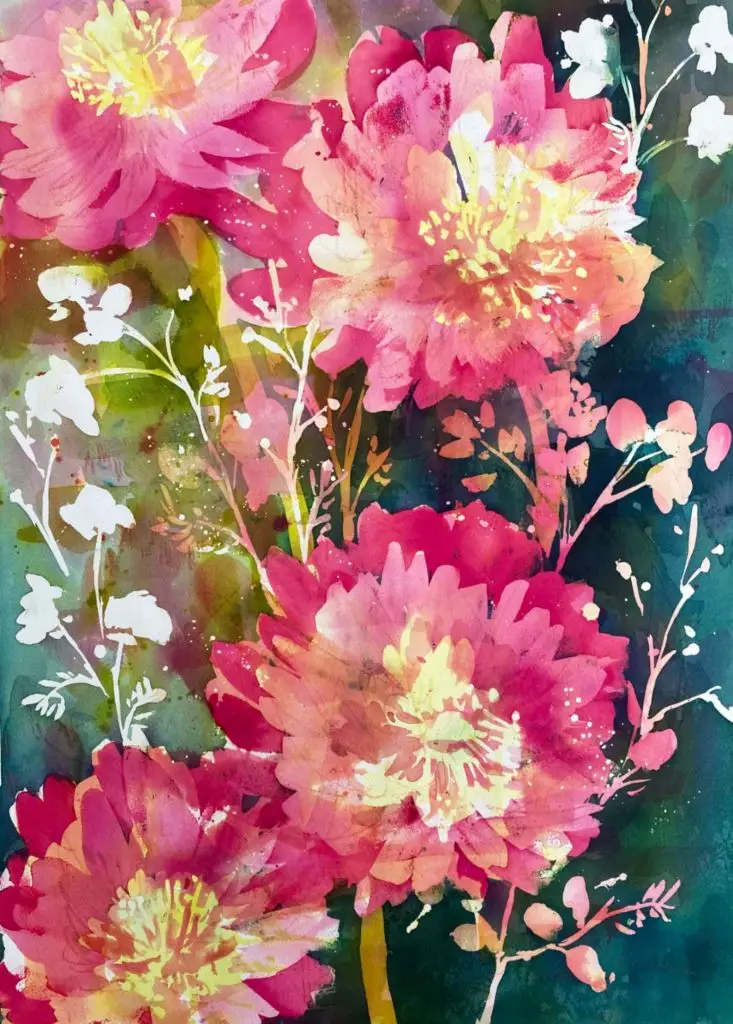 Ms Rose artwork floral scene